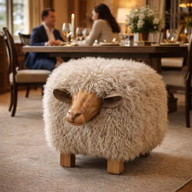 A Sheep Footstool with Country Character in Builth Wells