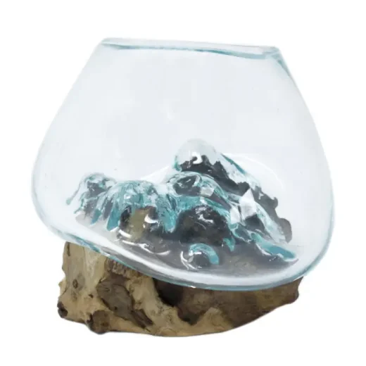 Ancient Wisdom handmade molten glass bowl on Ancient Wisdom handmade molten glass bowl on