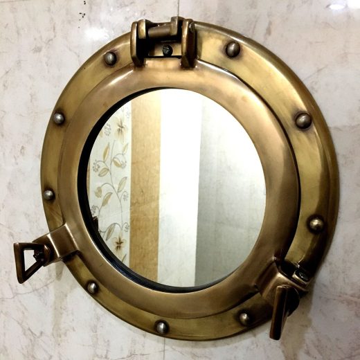 ANTIQUANA antique finish porthole wall mirror Antique Finish Porthole Wall Mirror
