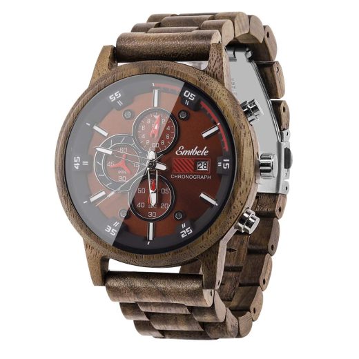 Emibele walnut wooden chronograph watch for men Walnut Wooden Chronograph Watch for men