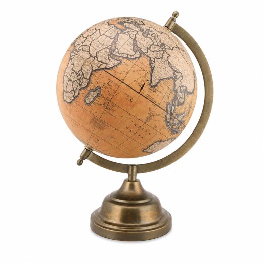 EXERZ antique globe with metal base Antique Globe with Metal Base