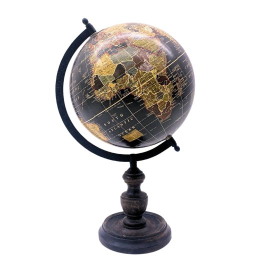 Vintage Globe with Wooden Base