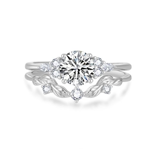 FJ 925 sterling silver engagement ring set 925 Sterling Silver Engagement Ring Set