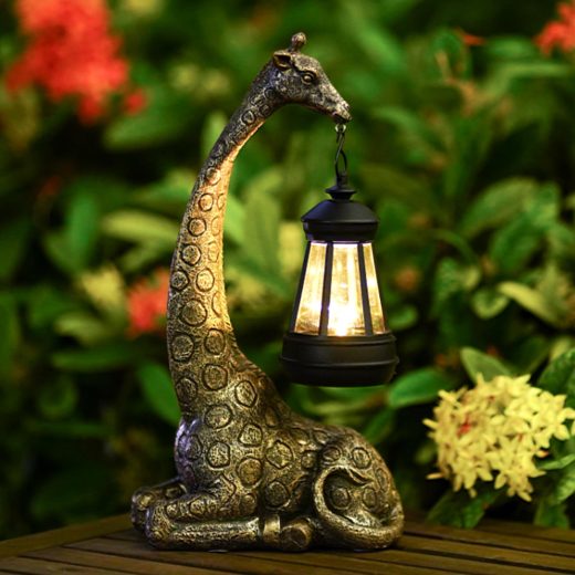 Goodeco giraffe solar lantern garden ornament Giraffe Solar Lantern Garden Ornament