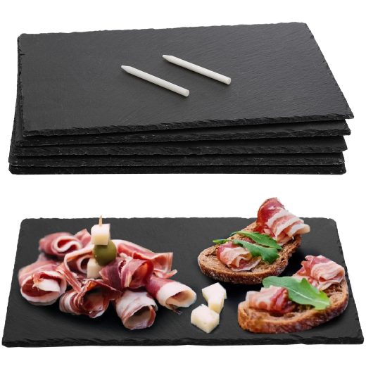 Hacaroa 6 natural slate stone plate tray 6 Natural Slate Stone Plate Tray
