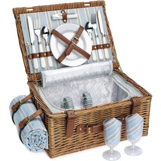 HappyPicnic wicker picnic basket gift set Wicker Picnic Basket Gift Set