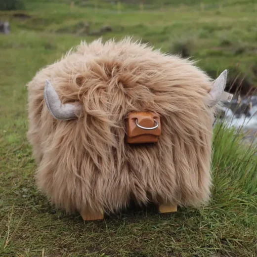 Highland Bull Footstool in Butterscotch with Nose Ring Highland Bull Footstool in Butterscotch with Nose Ring