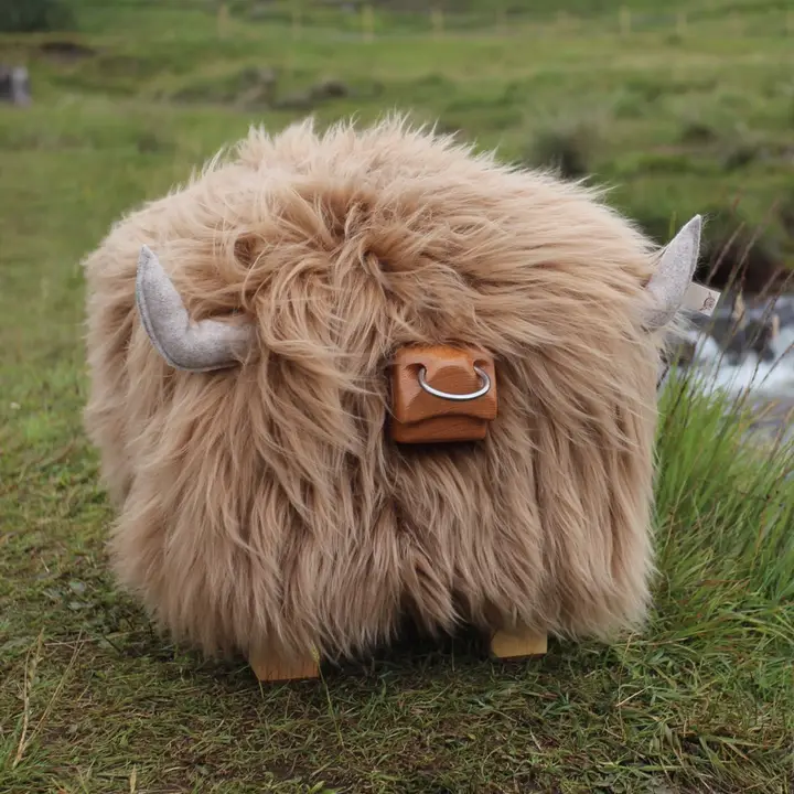 The Highland Bull Footstool with a Butterscotch Twinkle