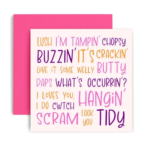 Huxters funny regional slang welsh card Funny Regional Slang Welsh Birthday Card