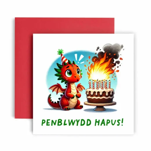 Huxters penblwydd hapus dragon card Penblwydd Hapus Dragon Birthday Card