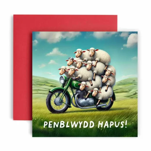 Huxters penblwydd hapus sheep welsh card Penblwydd Hapus Sheep Welsh Birthday Card
