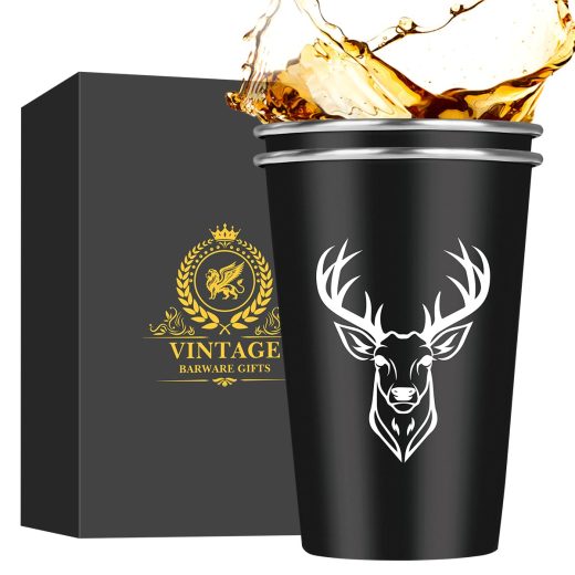 MR.BARWARE deer head stainless steel beer cups Deer Head Stainless Steel Beer Cups