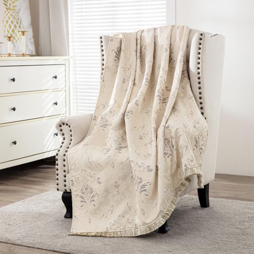 TOPLUXE luxury classic damask throw blanket Luxury Classic Damask Throw Blanket