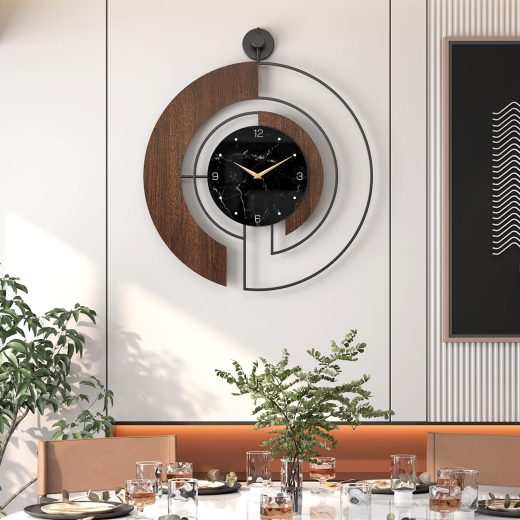 VIVIFLYSE modern walnut marble dial wall clock Modern Walnut Marble Dial Wall Clock