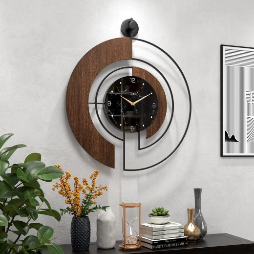 VIVIFLYSE walnut marble dial wall clock Walnut Marble Dial Wall Clock