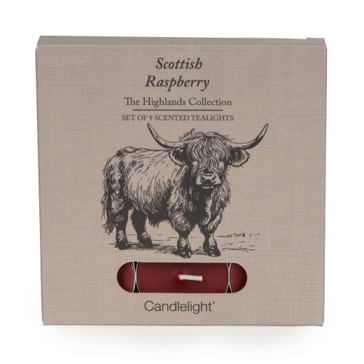 Candlelight Home 9 highland cow tealights scottish 9 Highland Cow Tealights Scottish Raspberry