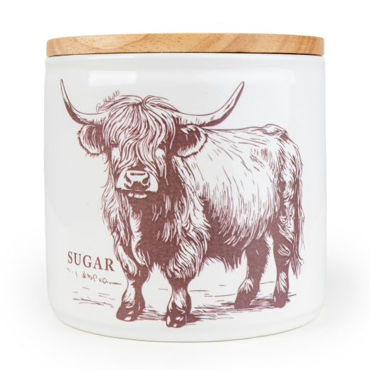 Candlelight Home highland cow sugar storage jar Highland Cow Sugar Storage Jar