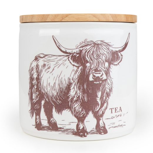 Candlelight Home highland cow tea storage jar Highland Cow Tea Storage Jar