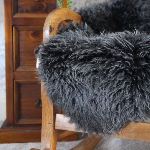 Curly Sheepskin Rug in Slate Grey Curly Sheepskin Rug in Slate Grey