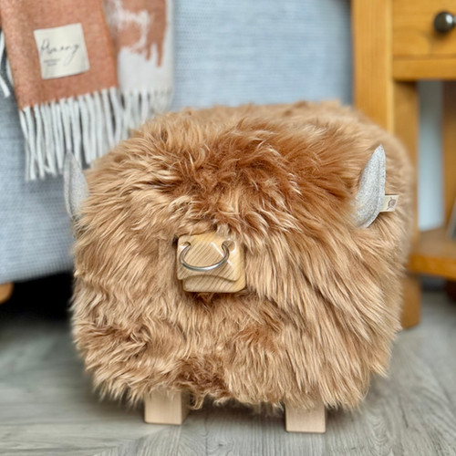 Highland Bull Footstool in Shortbread Highland Bull Footstool in Shortbread