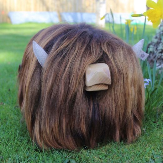 Highland Calf Footstool in Chestnut