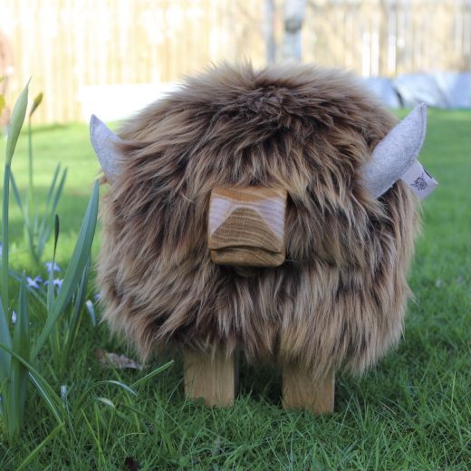Highland Calf Footstool in Gingerbread Highland Calf Footstool in Gingerbread