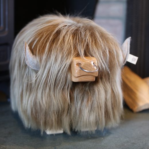 Highland Calf Footstool in Honey