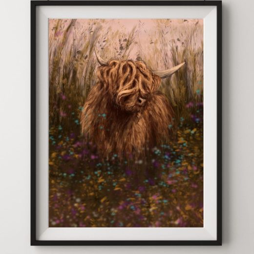 Highland Cow Fine Art Print A3 Highland Cow Fine Art print a3