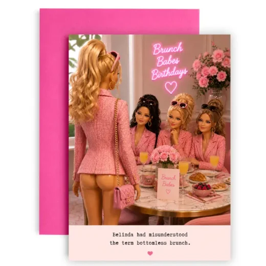 Funny Bottomless Brunch Birthday Card Funny Bottomless Brunch Birthday Card