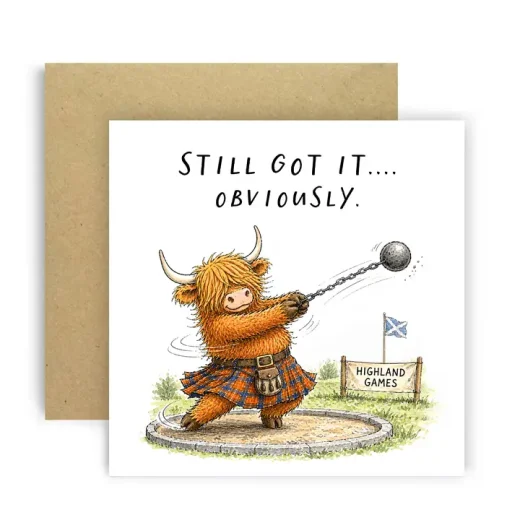 Funny Highland Games Birthday Card Funny Highland Games Birthday Card