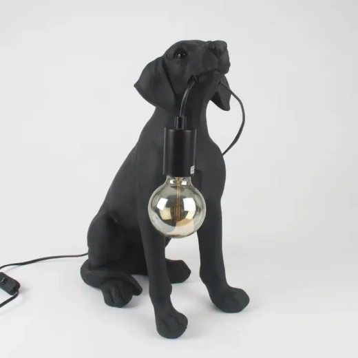 Large Black Labrador Table Lamp
