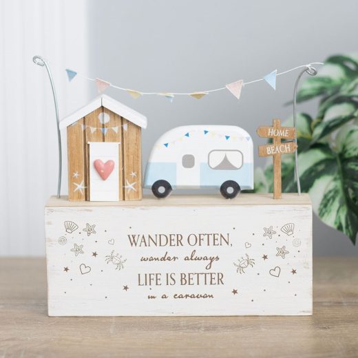 Wander Often Beach Hut Caravan Ornament
