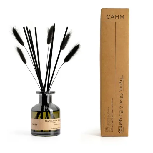 Thyme Olive Bergamot Black Reed Diffuser u2013 CAHM Thyme olive bergamot black reed diffuser by CAHM